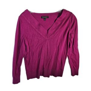 BANANA REPUBLIC Italian Silk and Cashmere Fine Knit V Neck Sweater Size Small